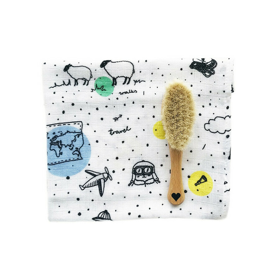 Natural Hair Brush & Washcloth