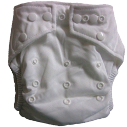 Hippybottomus Stay Dry Bamboo Cloth Nappy - White