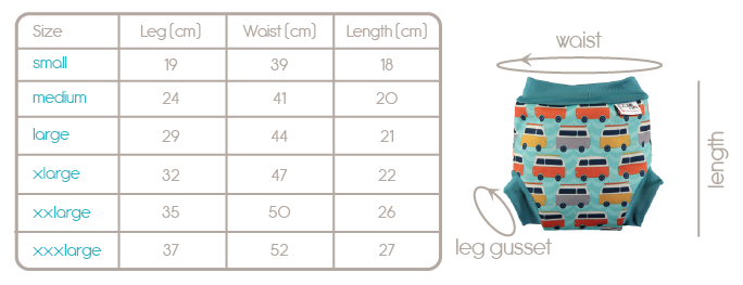 Bambino Mio Swim Nappy Size Chart